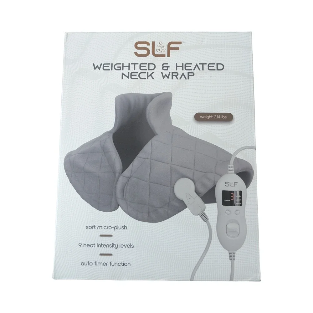 BbO SLF Weighted & Heated Neck Wrap 2.14 lb Gray 9 Heat‎ Levels Auto Timer, OB